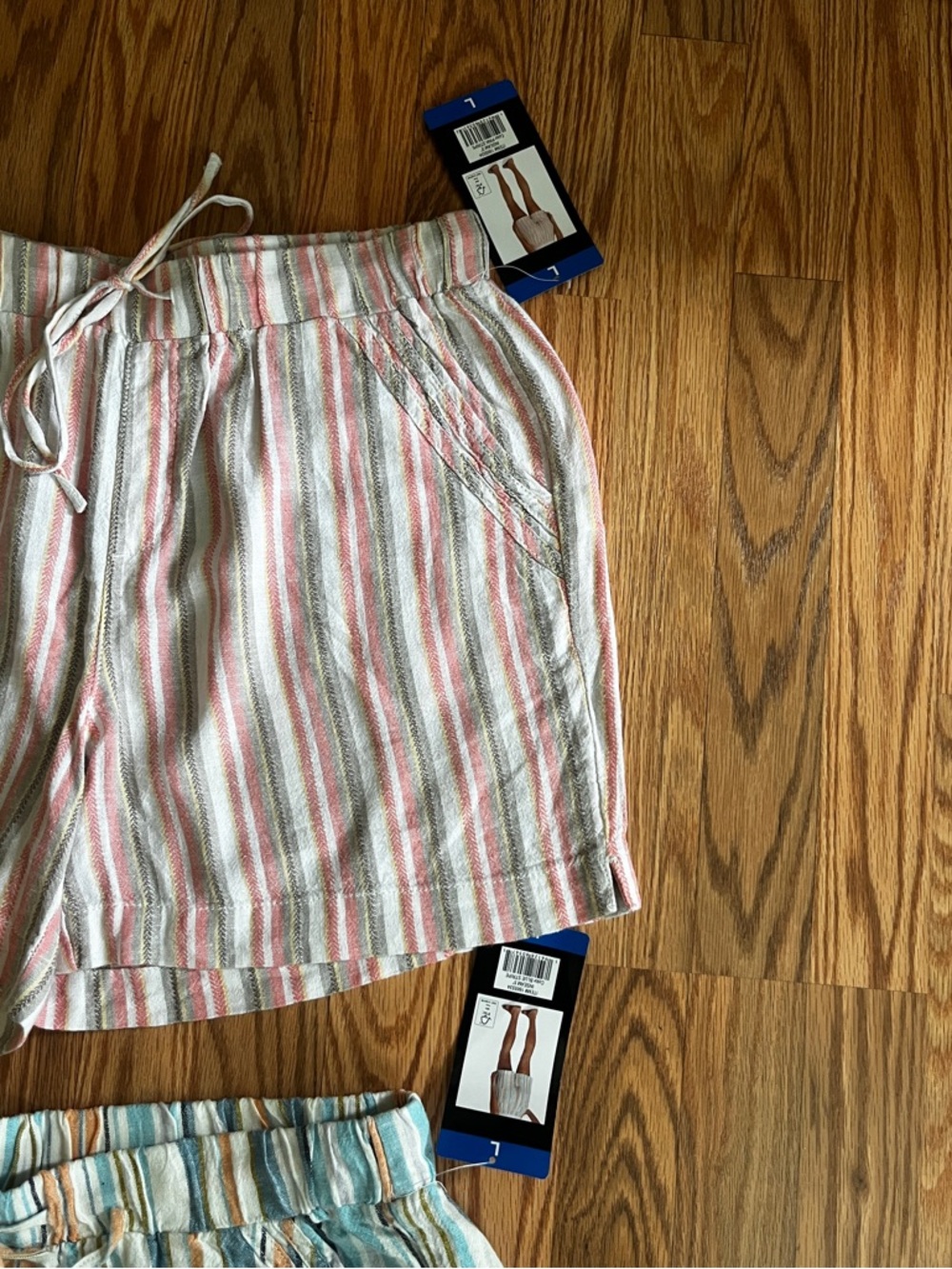 Briggs Multicolored Stripe Linen Blend Shorts Women's Size L – NWT – Lot of 2 - Picture 3 of 8